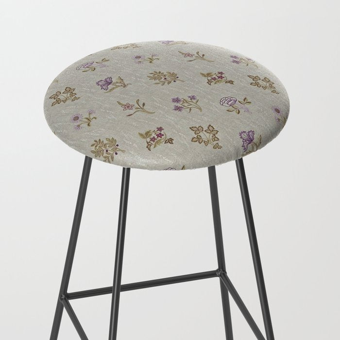 William Morris Kelmscott Trellis Linen Aubergine Stool Gallery Image 2