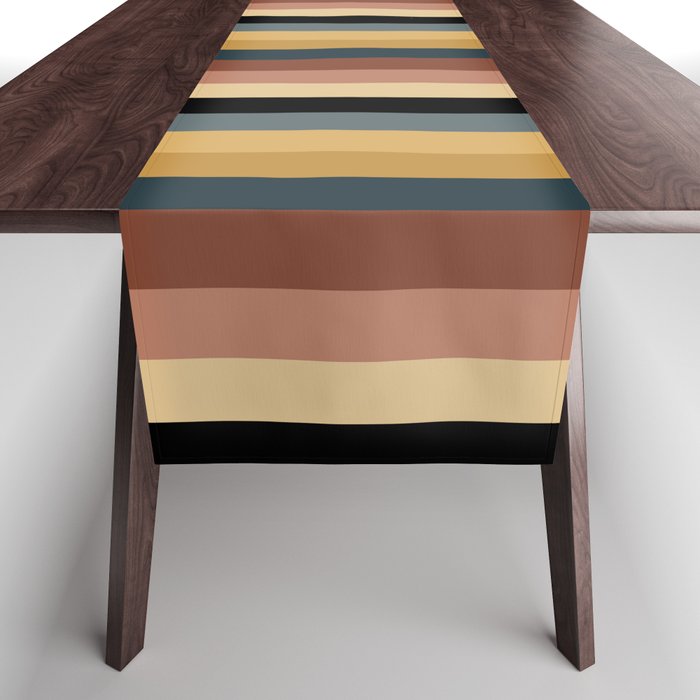 Mixed Stripes Pattern XXIV Bold Retro Table Runner Gallery Image 1