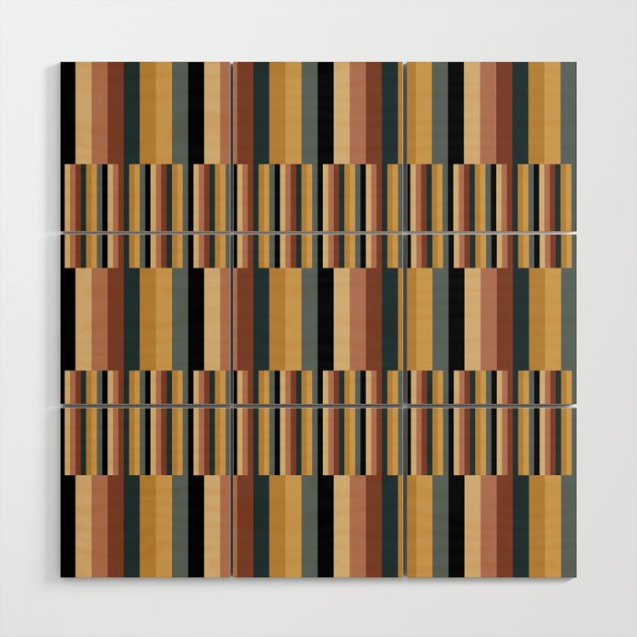 Mixed Stripes Pattern XXIV Bold Retro Wood Wall Art Gallery Image 1