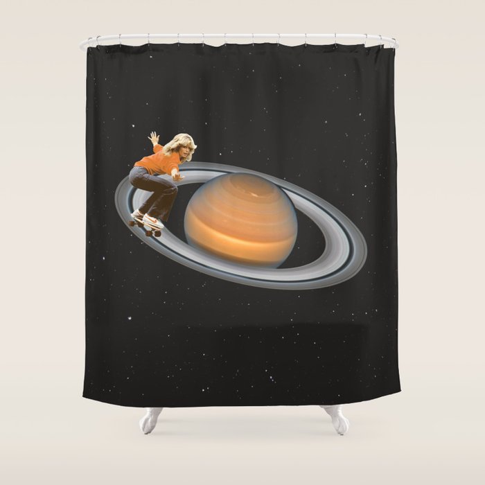 Saturn Skating - Skateboard Shower Curtain Gallery Image 1