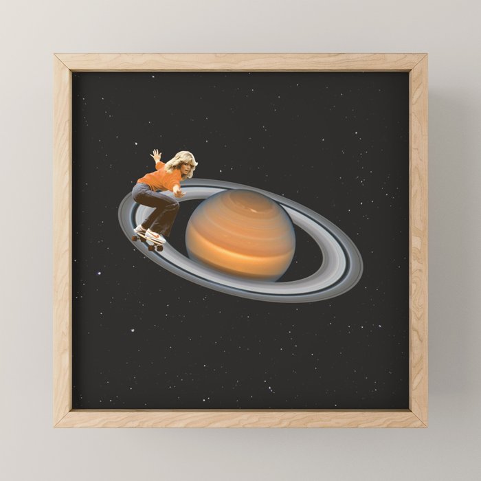 Saturn Skating - Skateboard Mini Art Print Gallery Image 1