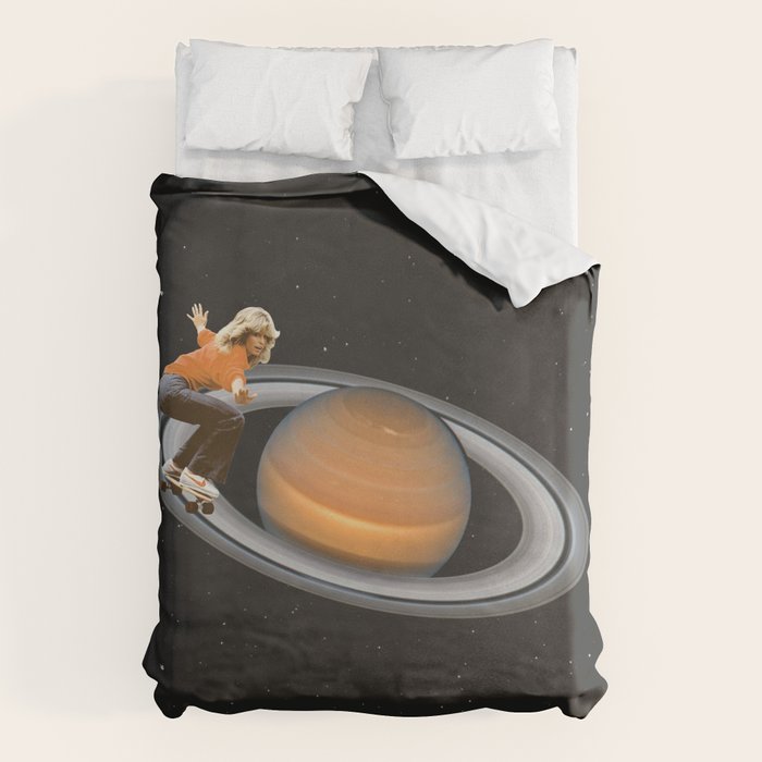 Saturn Skating - Skateboard Duvet Cover Gallery Image 1