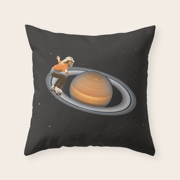 Saturn Skating - Skateboard Throw Pillow Gallery Image 6