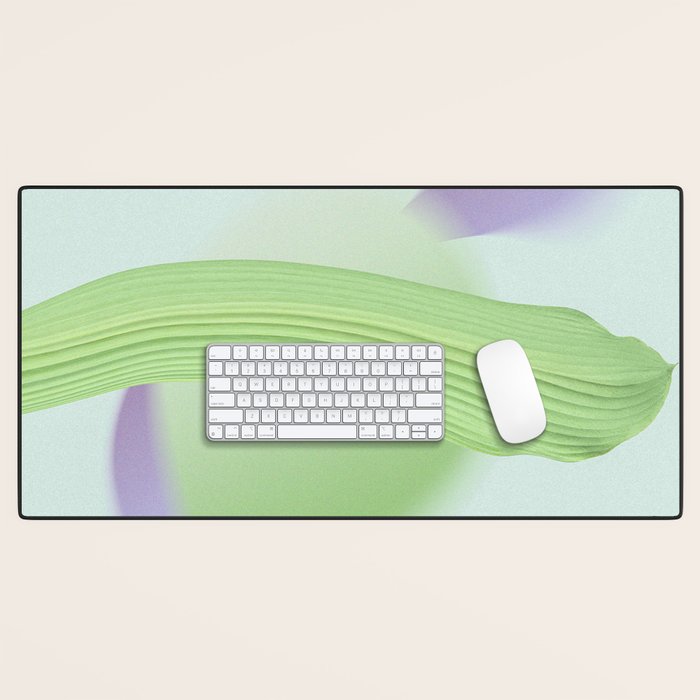 Spring Bud Lavender: Abstract Brush Strokes on Gradient Color - 002 Desk Mat Gallery Image 1