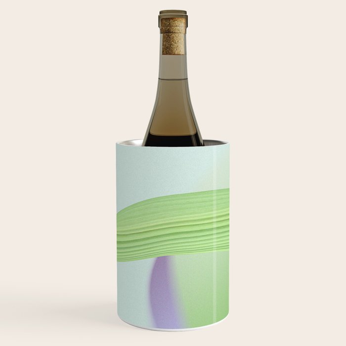 Spring Bud Lavender: Abstract Brush Strokes on Gradient Color - 002 Wine Chiller Gallery Image 2