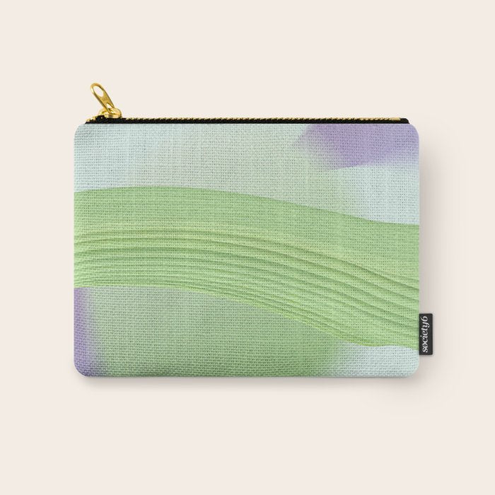 Spring Bud Lavender: Abstract Brush Strokes on Gradient Color - 002 Carry All Pouch Gallery Image 1