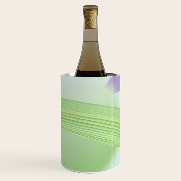 Spring Bud Lavender: Abstract Brush Strokes on Gradient Color - 002 Wine Chiller Gallery Image 1