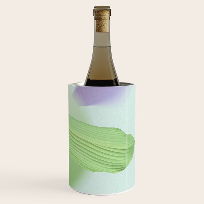 Spring Bud Lavender: Abstract Brush Strokes on Gradient Color - 002 Wine Chiller Gallery Image 3