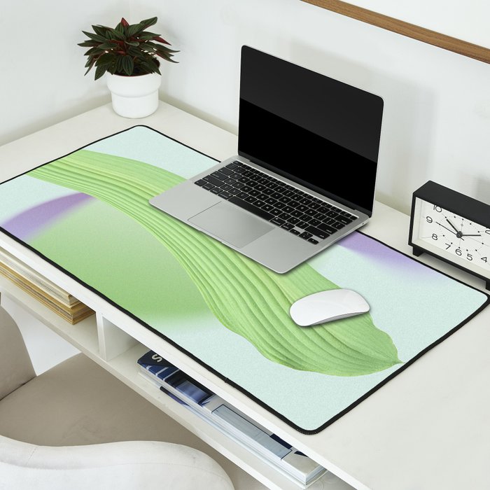 Spring Bud Lavender: Abstract Brush Strokes on Gradient Color - 002 Desk Mat Gallery Image 2