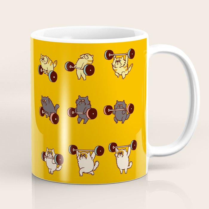 Olympic Lifting Cat Coffee Mug Gallery Image 1