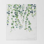 Eucalyptus Watercolor 4 Throw Blanket Gallery Image 2