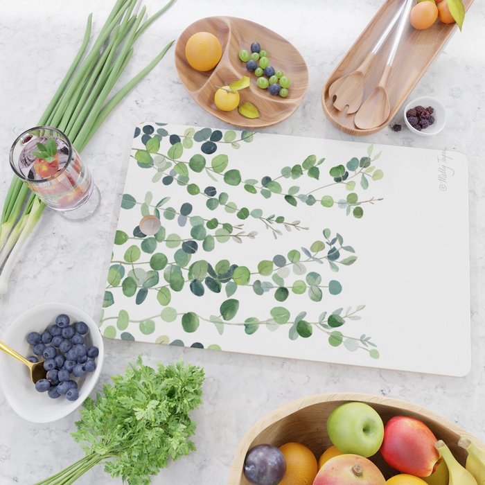 Eucalyptus Watercolor 4 Cutting Board Gallery Image 2
