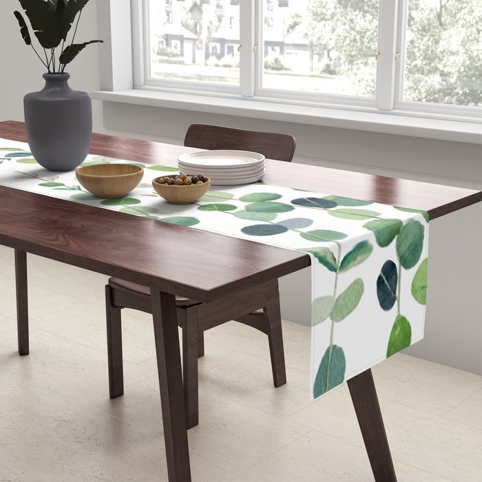 Eucalyptus Watercolor 4 Table Runner Gallery Image 2
