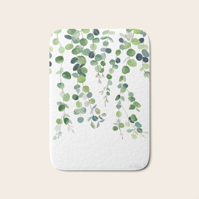 Eucalyptus Watercolor 4 Bath Mat Gallery Image 1