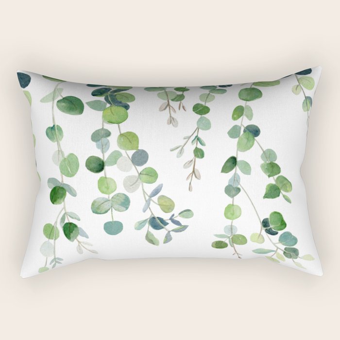 Eucalyptus Watercolor 4 Rectangular Pillow Gallery Image 1