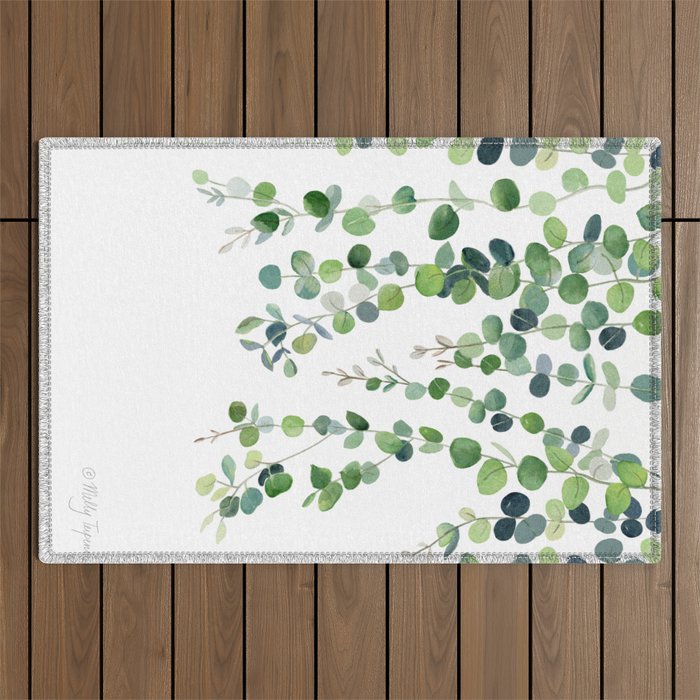 Eucalyptus Watercolor 4 Outdoor Rug Gallery Image 1