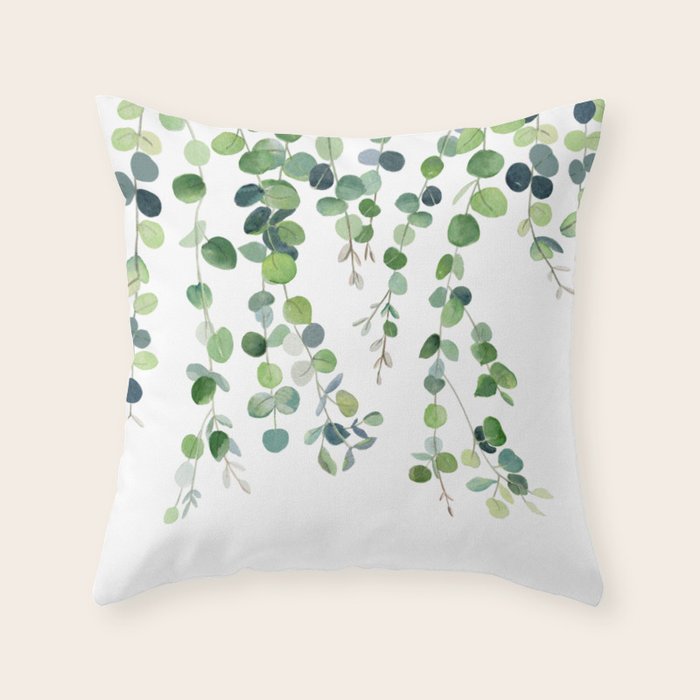 Eucalyptus Watercolor 4 Throw Pillow Gallery Image 6