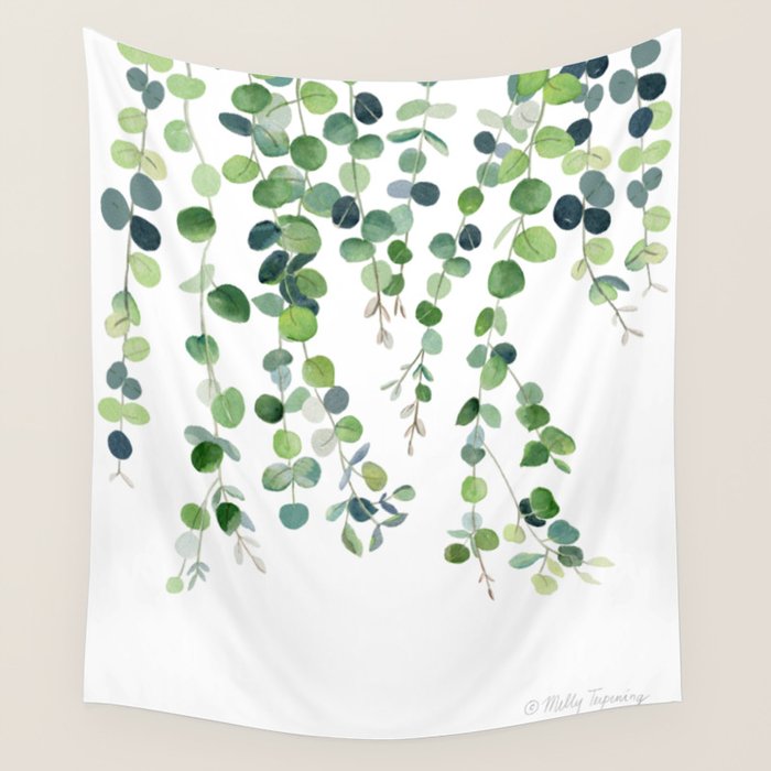 Eucalyptus Watercolor 4 Wall Tapestry Gallery Image 1