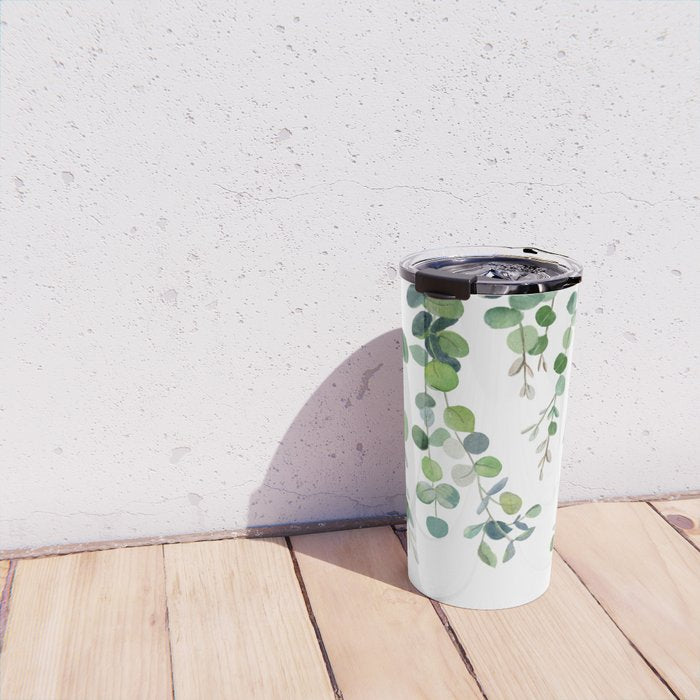 Eucalyptus Watercolor 4 Travel Mug Gallery Image 4