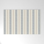 ivy stripes - blue, rust on cream Welcome Mat Gallery Image 1
