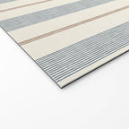 ivy stripes - blue, rust on cream Welcome Mat Gallery Image 2
