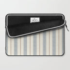 ivy stripes - blue, rust on cream Laptop Sleeve Gallery Image 2