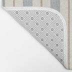 ivy stripes - blue, rust on cream Bath Mat Gallery Image 2