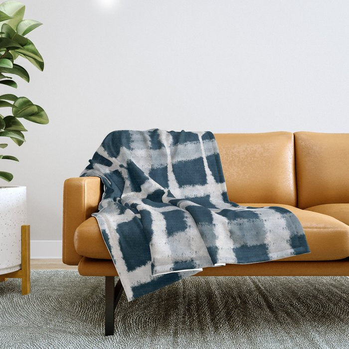 Tie Dye no. 1 in Indigo  Throw Blanket Gallery Image 1