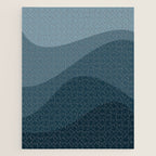 Abstract Color Waves - Blue Tones Jigsaw Puzzle Gallery Image 1