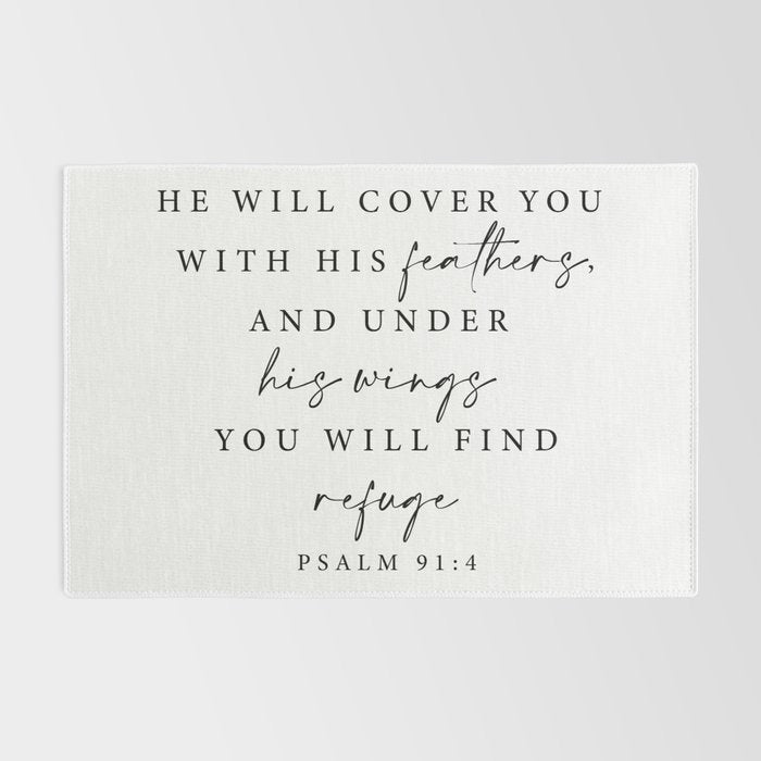 Psalm 91: 4 He will cover you with his feathers Rug Gallery Image 2