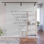 Psalm 91: 4 He will cover you with his feathers Wall Mural Gallery Image 1