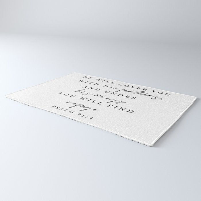 Psalm 91: 4 He will cover you with his feathers Rug Gallery Image 3