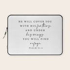 Psalm 91: 4 He will cover you with his feathers Laptop Sleeve Gallery Image 1