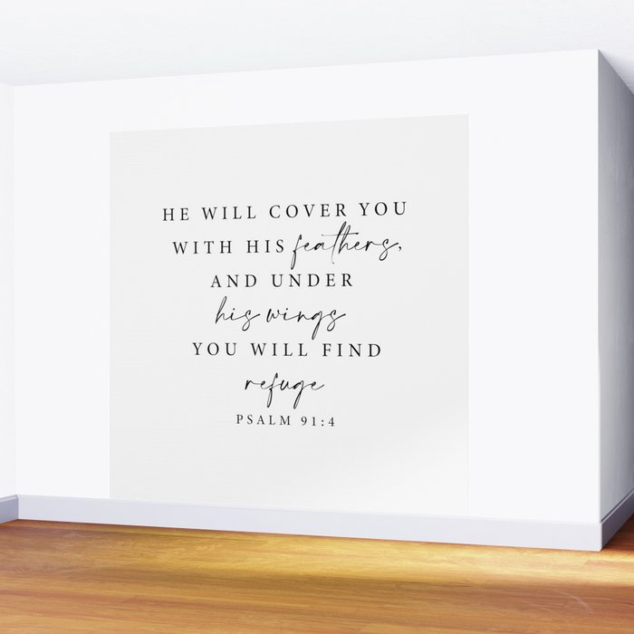 Psalm 91: 4 He will cover you with his feathers Wall Mural Gallery Image 2