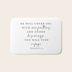 Psalm 91: 4 He will cover you with his feathers Bath Mat Gallery Image 1