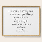 Psalm 91: 4 He will cover you with his feathers Serving Tray Gallery Image 1
