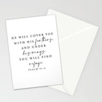 Psalm 91: 4 He will cover you with his feathers Stationery Card Gallery Image 2