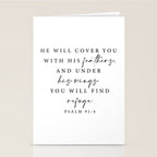 Psalm 91: 4 He will cover you with his feathers Stationery Card Gallery Image 2