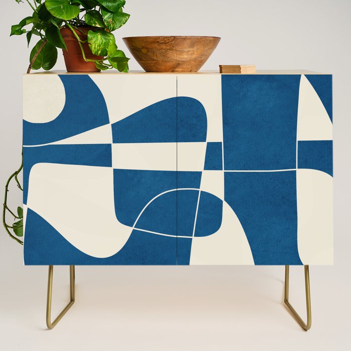Minimal Abstract Cobalt Credenza Gallery Image 1