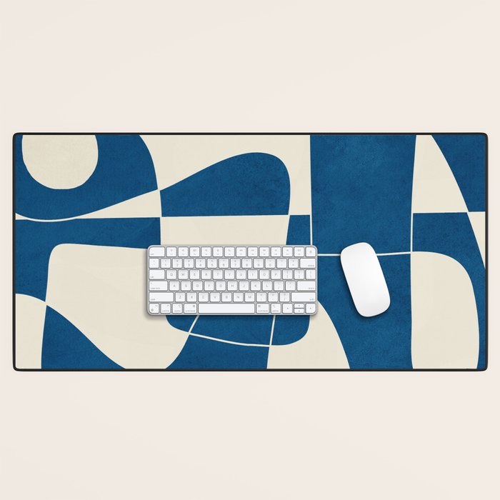 Minimal Abstract Cobalt Desk Mat Gallery Image 1