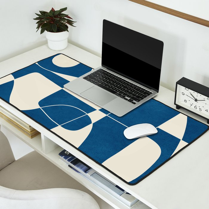 Minimal Abstract Cobalt Desk Mat Gallery Image 2