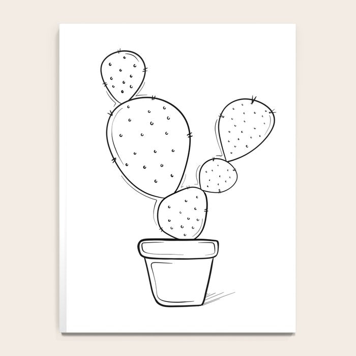 Tiny Cactus Line Art Drawing Notebook Gallery Image 4