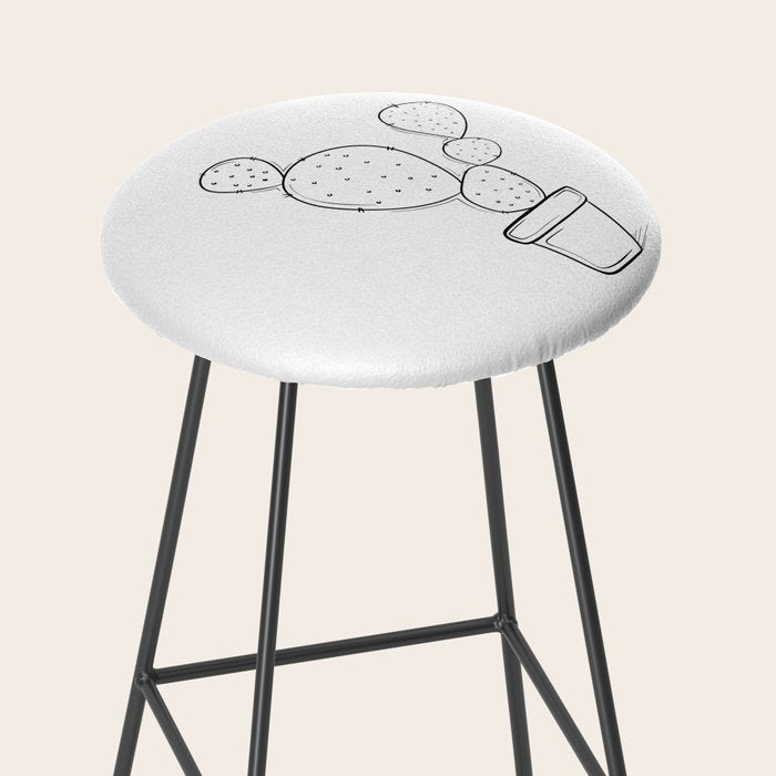 Tiny Cactus Line Art Drawing Stool Gallery Image 2