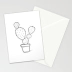 Tiny Cactus Line Art Drawing Stationery Card Gallery Image 2