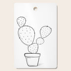 Tiny Cactus Line Art Drawing Cutting Board Gallery Image 1