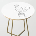 Tiny Cactus Line Art Drawing Side Table Gallery Image 2