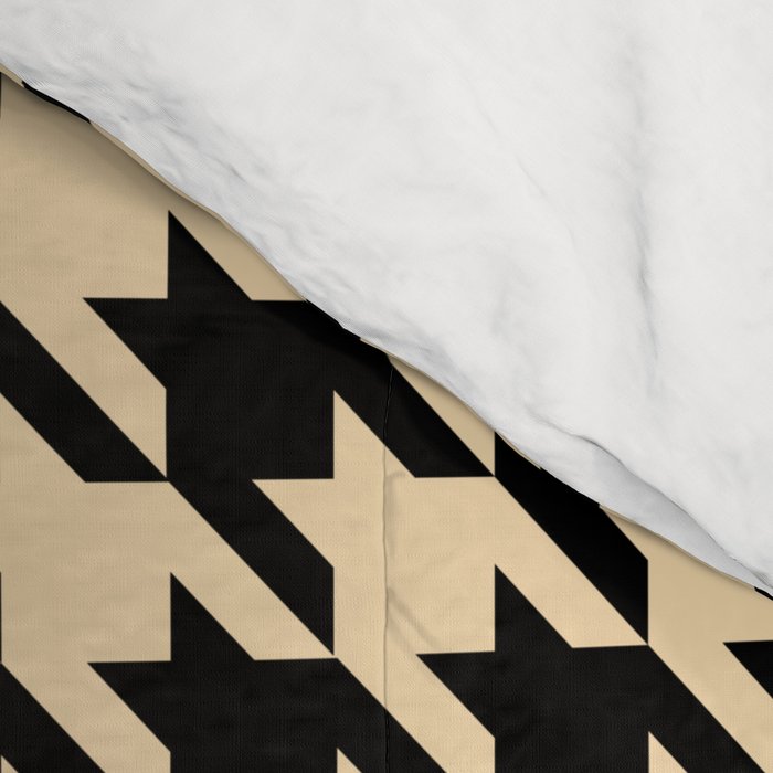 Black and Tan Classic houndstooth pattern Comforter Gallery Image 4