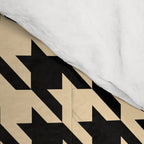 Black and Tan Classic houndstooth pattern Comforter Gallery Image 4