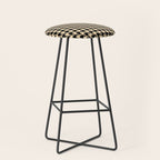 Black and Tan Classic houndstooth pattern Stool Gallery Image 1