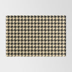 Black and Tan Classic houndstooth pattern Rug Gallery Image 2